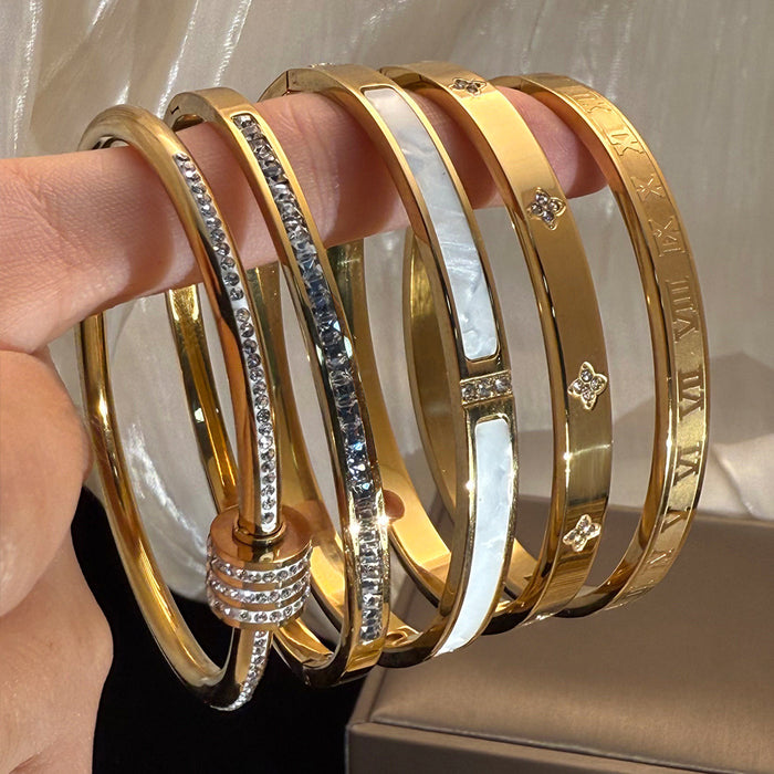 Wholesale Titanium Steel Starry Sky Zircon Bracelet Women S Everyday Wear Chic Fashion Jewelry Gift