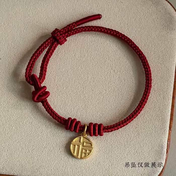 Wholesale Semi finished woven string with beads, gold jewelry pendant, double linked bracelet, hand woven