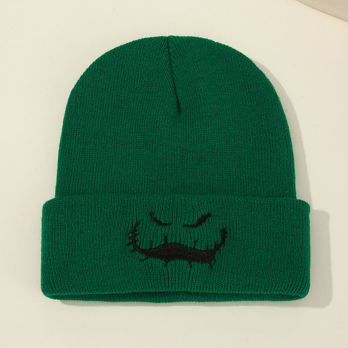 Wholesale Christmas Eve Knitted Hat Knitted Hat  Ghost Face Hat Green Cold Hat