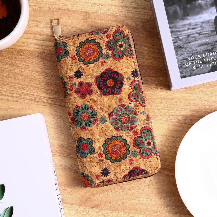 Wholesale PU Multi-function Bohemian Wallet Wood Grain Multi-card Slots Women's Wallet JDC-WT-HuLi001