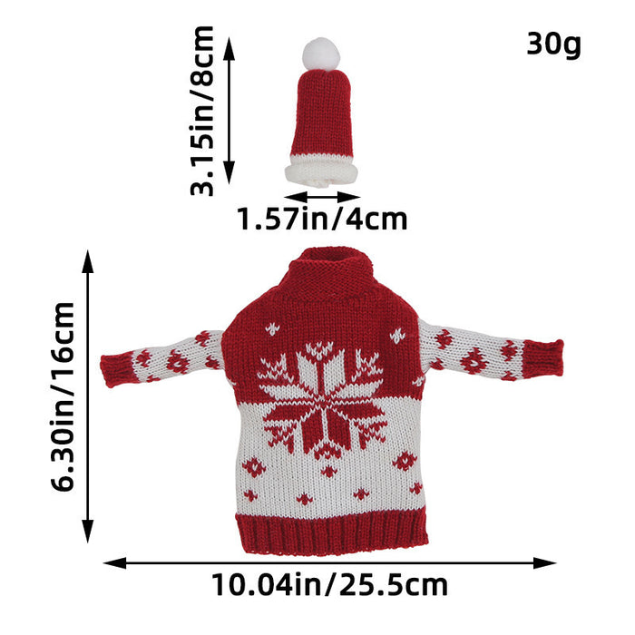 Wholesale Christmas Wine Bottle Cover  Christmas Decorations Snowman Knitted Red Wine Cover Restaurant Decoration