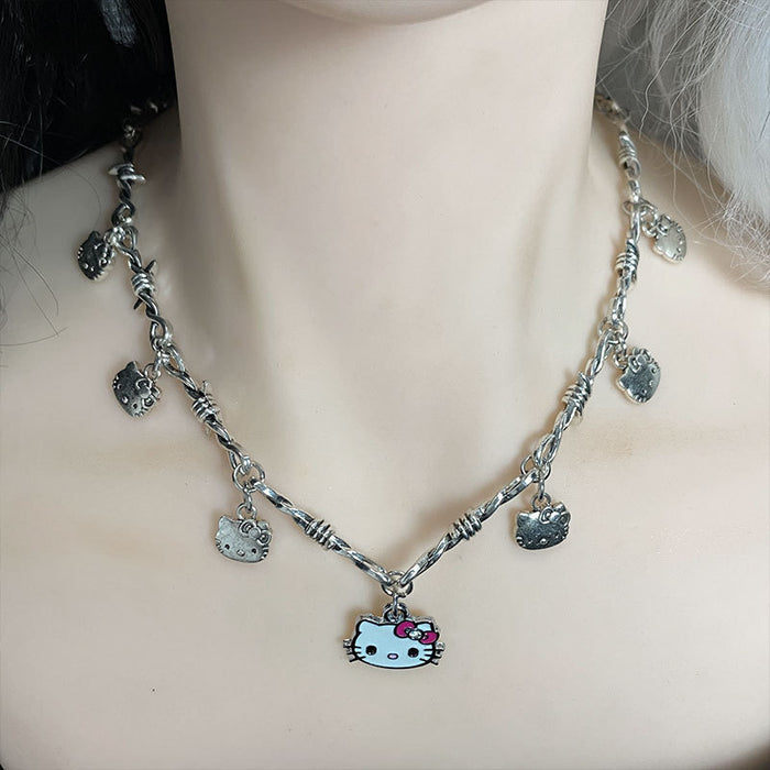 Wholesale  Cat Necklace Metal Necklace