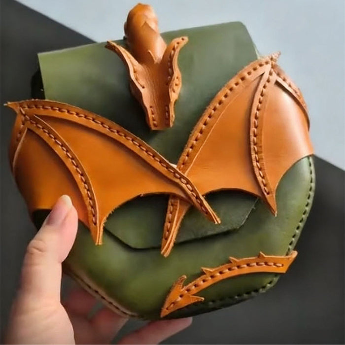 Wholesale Retro Magic Dragon Small Round Crossbody Bag  Bat Contrast Color Trendy Fashion Gift