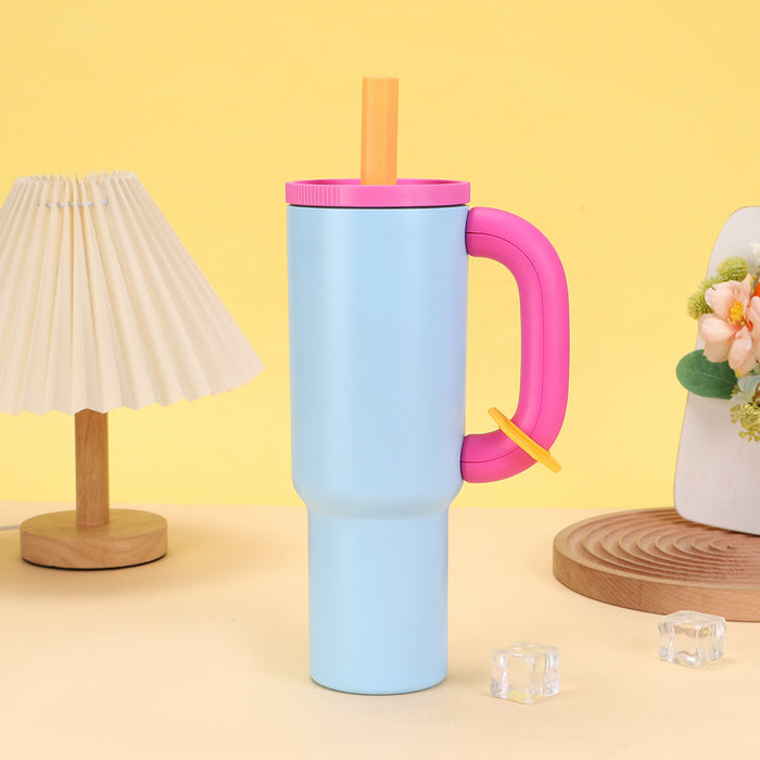 Wholesale 40oz Ice Bullies Cup with 304 Stainless Steel Handle Straws in Various Bright Colors