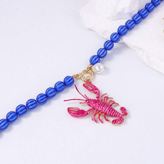 Wholesale Alloy Oil Dropping Pendant Beaded Necklace All-match Beach Style Necklace Women