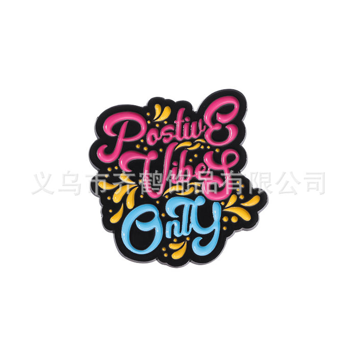 Wholesale Creative Circus English Letter Brooch Geometric Funny Badge Pin Zinc Alloy