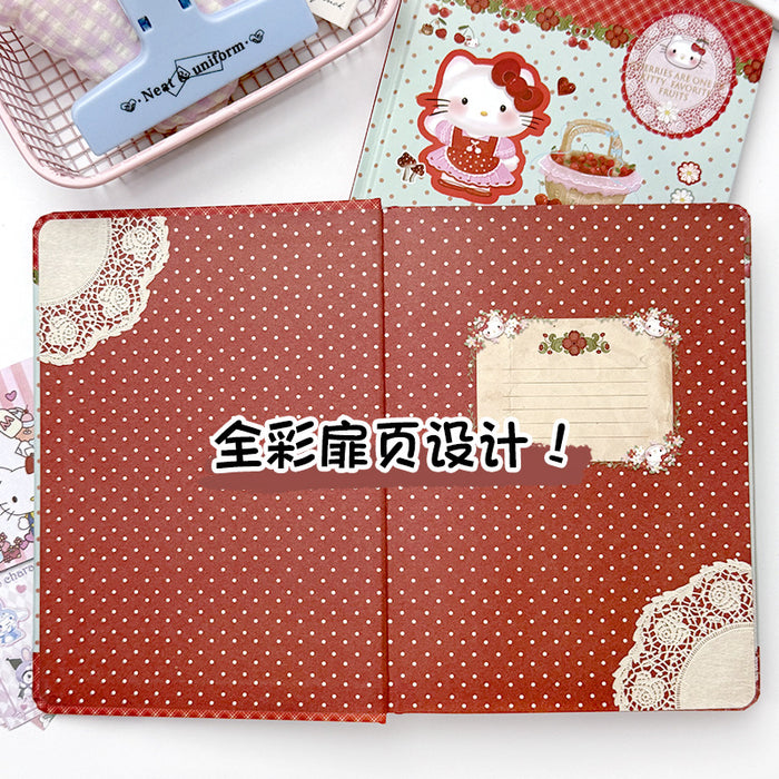 Wholesale Cute Cherry Hard Cover Notebook Full Painted Inner Pages Hand Ledger Cartoon  Journal Notepad