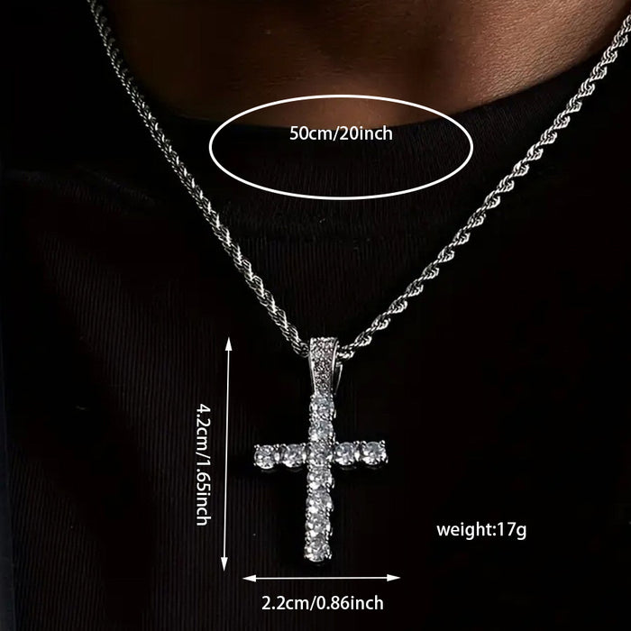 Wholesale Twist Chain Cross Men's Simple Jewelry Necklace Pendant Men's Popular Cross
