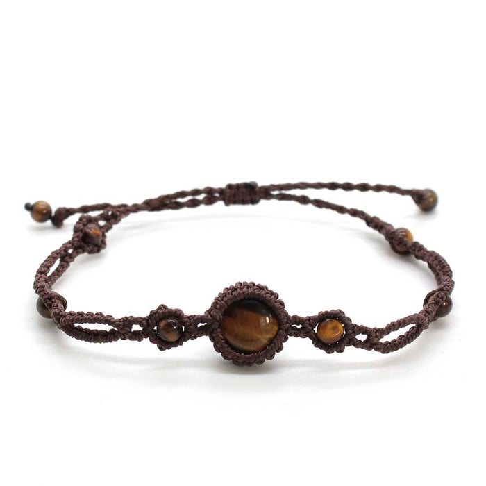 Wholesale Natural Crystal Round Beaded Bracelet Handmade Woven Edge Adjustable Amethyst Jewelry Stylish Everyday Gift
