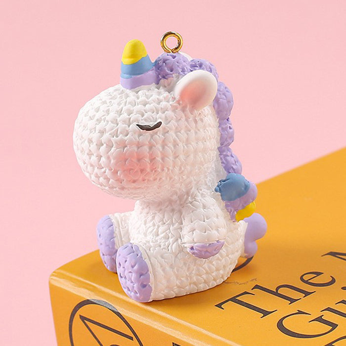 Wholesale Cartoon Resin Unicorn Keychain