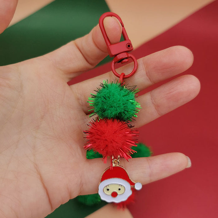 Wholesale Christmas Mobile Phone Pendant Cute  Bag Pendant Snowflake Christmas Tree Keychain Hanging Chain