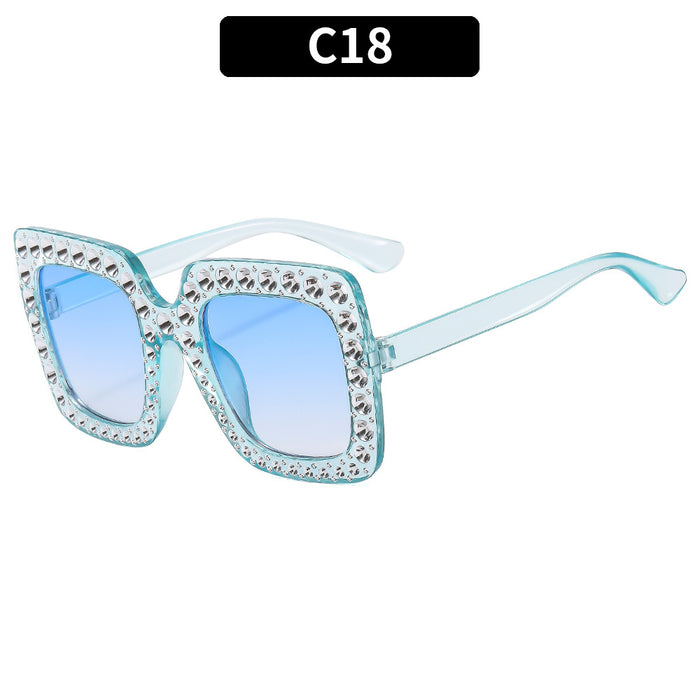 Wholesale Square Rhinestone Disco Sunglasses