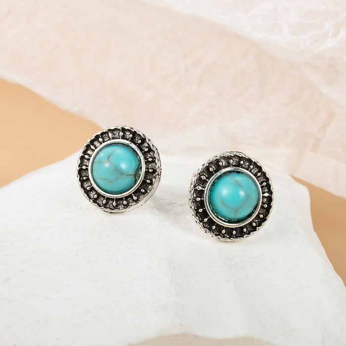 Wholesale Turquoise Carved Feather Ring Set