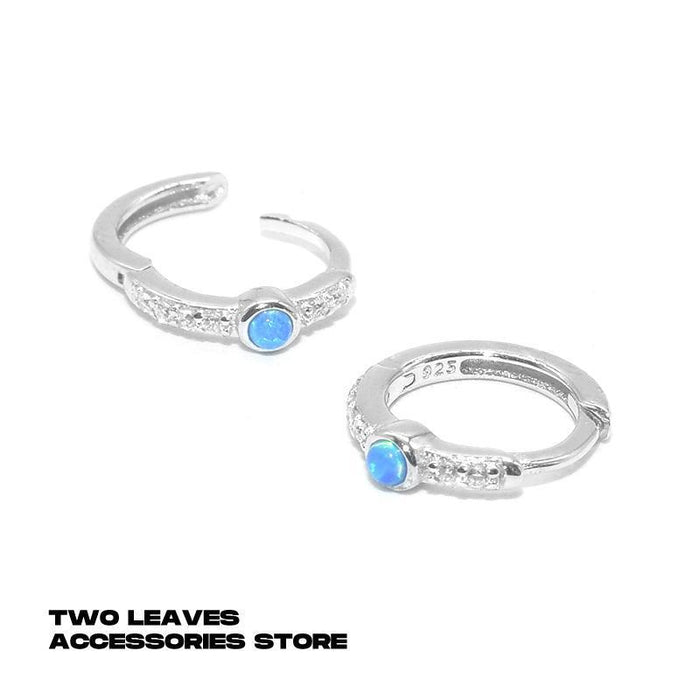 Wholesale Same style earrings with double ring and plain ring, new niche design, high-end earrings, men's temperament, versatile and trendy earrings