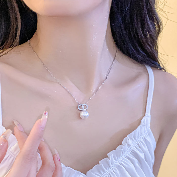 Wholesale Titanium steel pearl necklace pendant, light luxury and versatile