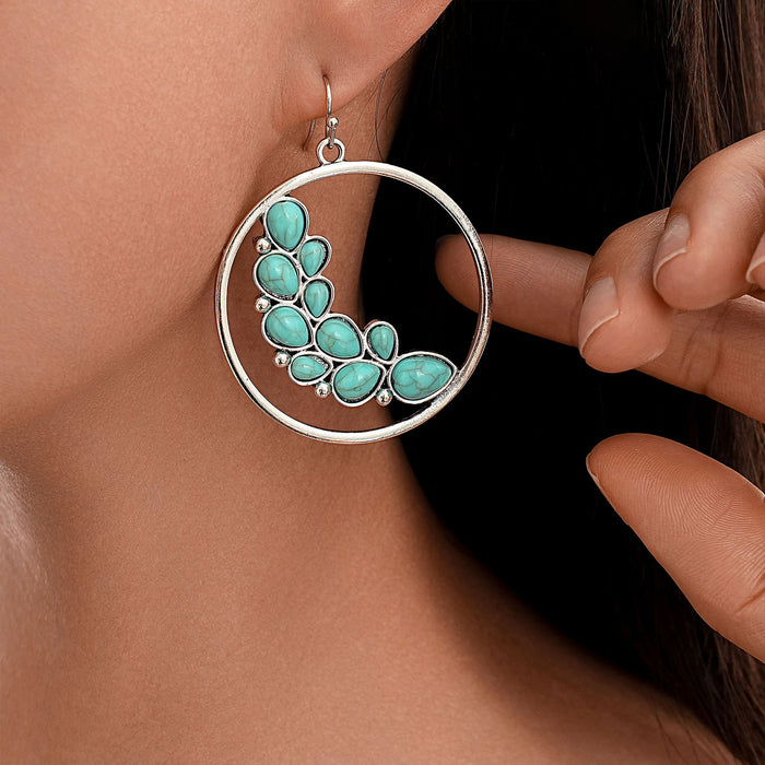 Wholesale Retro Turquoise Statemente Earrings
