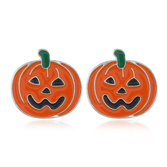 Wholesale Halloween Series Skull Spider Pumpkin Alloy Earrings JDC-ES-HengX006