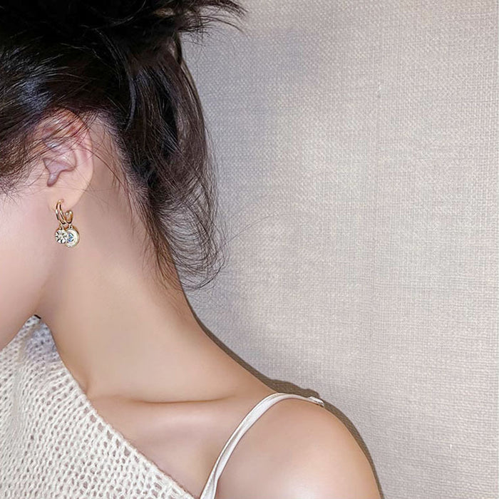 Wholesale Cross-border jewelry earrings high-end luxury niche earrings South Korea Dongdaemun temperament fashion antique earrings