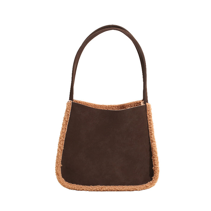 Wholesale Large capacity versatile plush one shoulder armpit bag, commuting tote bag