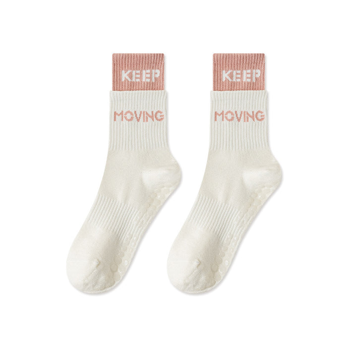 Wholesale Yoga Socks Professional Anti slip Mid tube Pilates Sports Socks