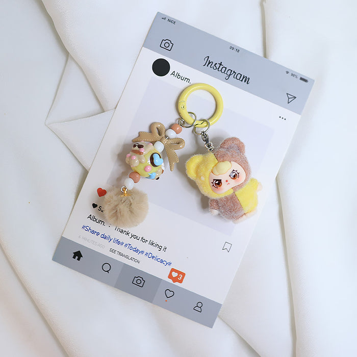 Wholesale Cute Color-Blocking Plush Doll Accessory Cute Ornament Pendant