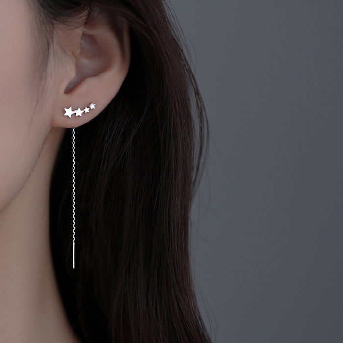 Wholesale star earrings women's simple fashion niche design long tassel earrings trendy