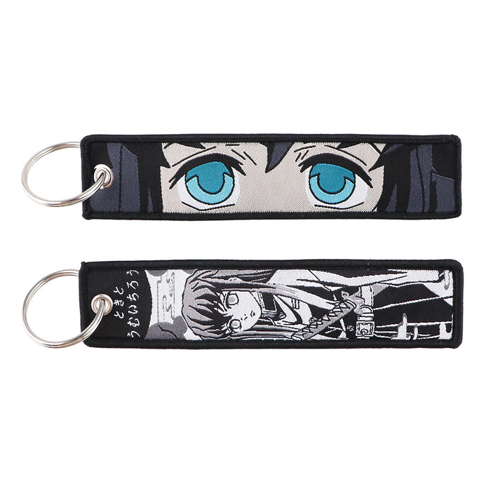 Wholesale Cartoon woven keychain lanyard  access control  ornaments fabric keychain
