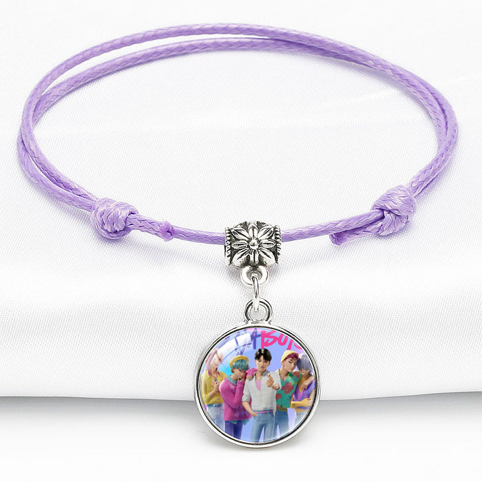 Wholesale KPOP Cute Cartoon Crystal Multi-Color Adjustable Bracelet