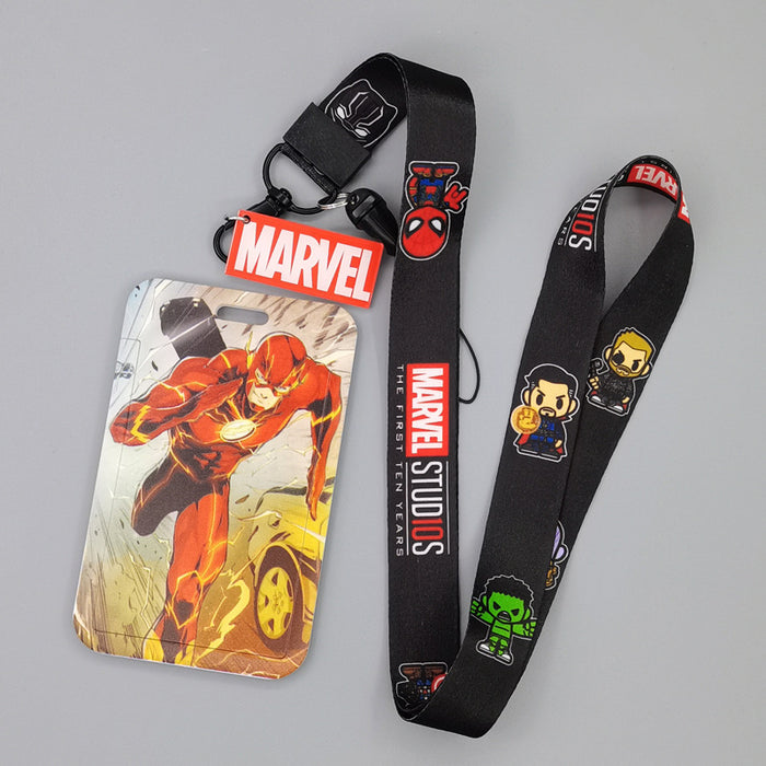 Wholesale Cartoon Superhero Bus Pass Holder With Neck Lanyard ABS Material Trendy Fashion Accessory