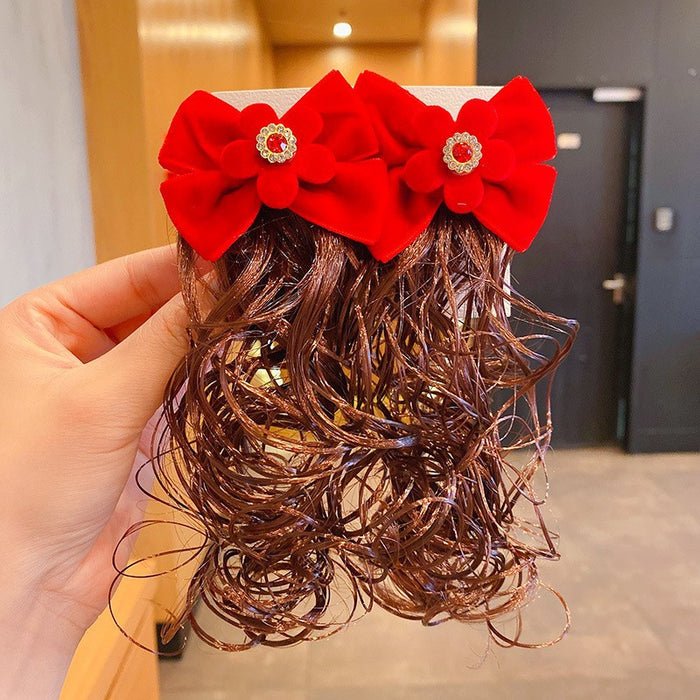 Wholesale Plastic Children's Bow Wig Hair Clips JDC-HC-Linx002