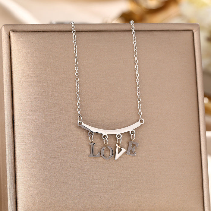 Wholesale Micro-Inlaid Zirconia Silver Titanium Steel Necklace JDC-NE-YinY001