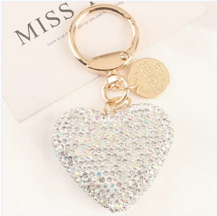 Wholesale Love Car Keychain Creative Diamond Love Earphone Case Bag Pendant Text Metal Tag Bag Accessories