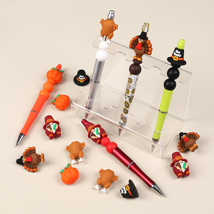 Wholesale 20pcs Thanksgiving silicone beads baby pacifier chain beaded children' s necklace accessories turkey silicone beads