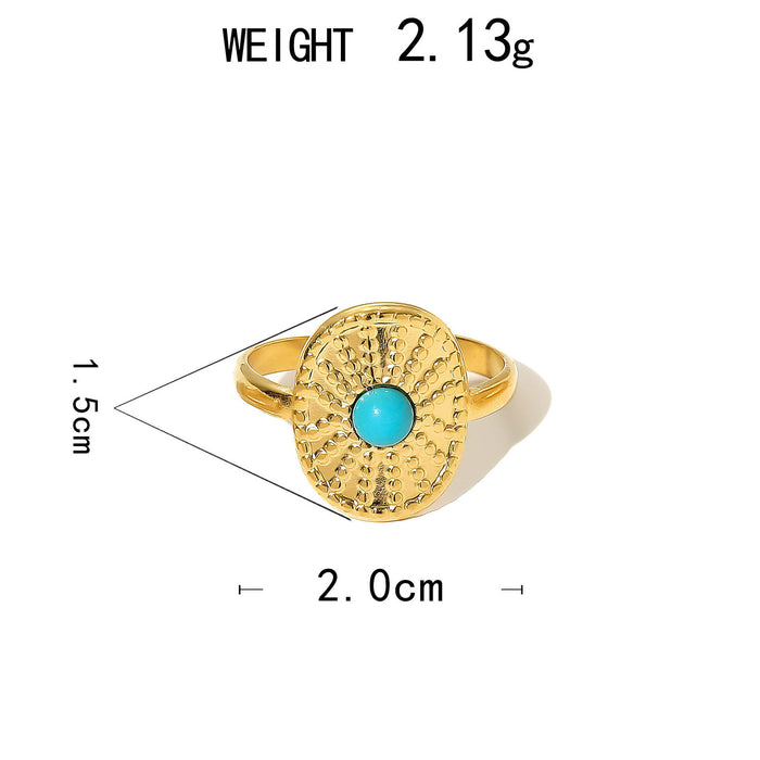 Wholesale Stainless Steel Gold Turquoise Rings