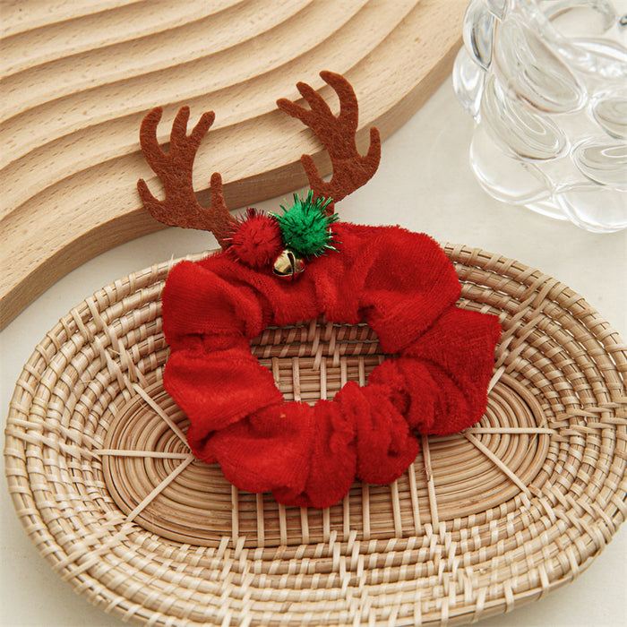 Wholesale Halloween Christmas New Antler Bat Flannel Large Intestine Hair Tie JDC-HS-SanTai002