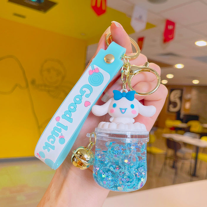 Wholesale Cartoon Doll Acrylic Quicksand Bottle Keychain JDC-KC-LiuFan020