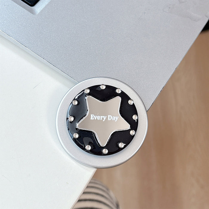 Wholesale Simple Star Design Desktop Retractable Phone Holder with Rhinestone Mirror