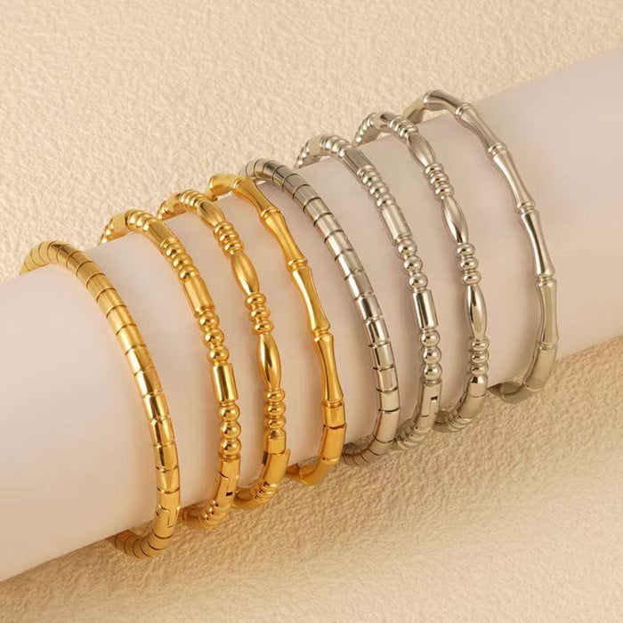 Wholesale Gold Bamboo Stainless Steel Bracelet JDC-BT-HongS003