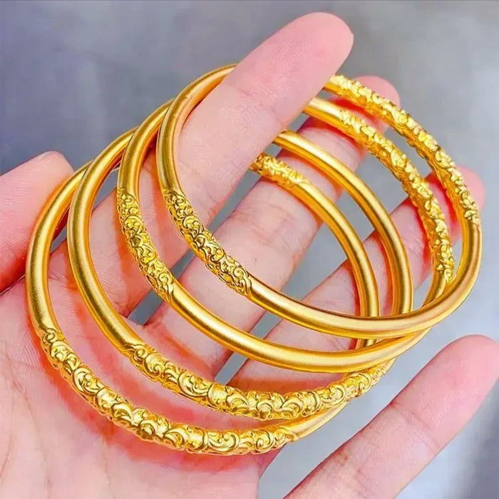 Wholesale Curly grass pattern bracelet brass gold-plated fine workmanship solid ring bracelet