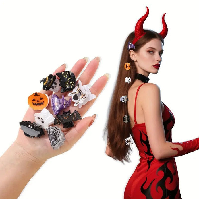 Wholesale  Clip Cartoon Ghost Black Cat Hair Clip Cute Bat  Web Bangs Clip Party Headdress