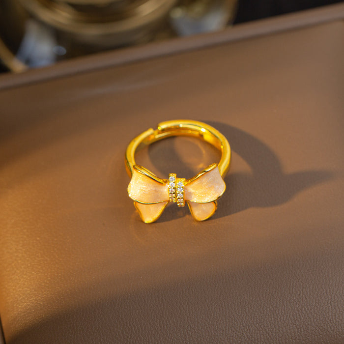 Wholesale Titanium Steel Necklace Bow Pendant Earrings Rings Set