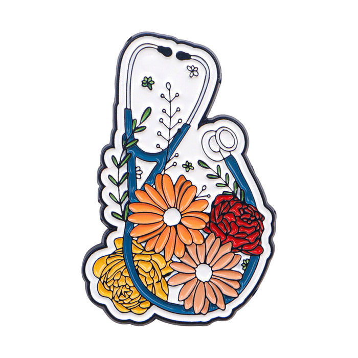 Wholesale 5pcs Human Organs Heart Brain  Doctor Badge Clothing Backpack Decorative Alloy Brooch