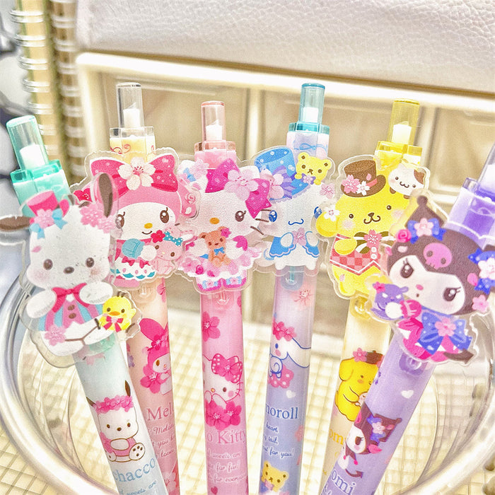 Wholesale 48pcs Press pen cartoon acrylic patch cute girl black stationery