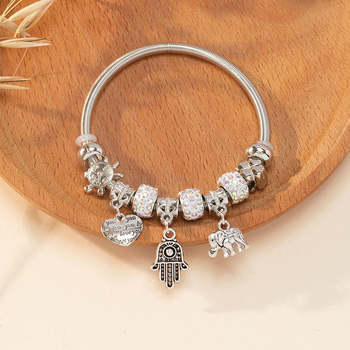 Wholesale Stainless Steel Copper Alloy Rhinestone Beaded Bracelet JDC-BT-ShenYuan001