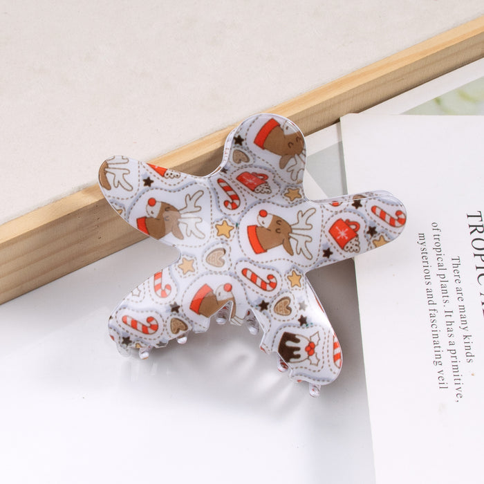 Wholesale Starfish hairpin  gripper Christmas crutch elk snowman shark clip