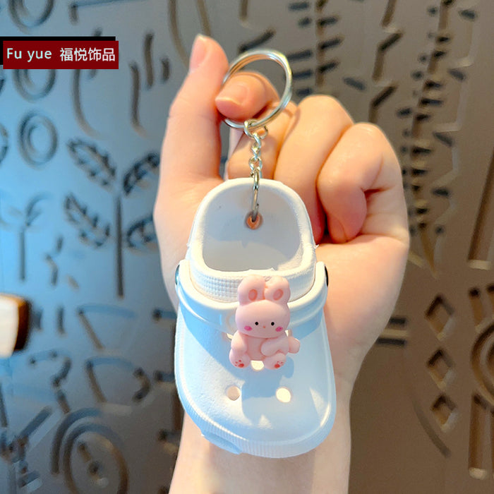 Wholesale Cartoon Mini Slippers Croc Keychain Keychain JDC-KC-FuYue001