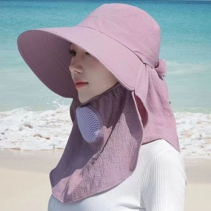 Wholesale Hat, women's sun hat, UV resistant, face blocking, breathable, sun shading, fisherman's hat, summer fishing hat, big brim sun protection hat