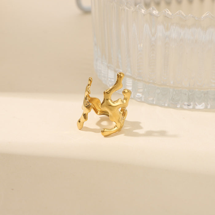 Wholesale Ocean Series Fresh Coral Open Stainless Steel Ring
