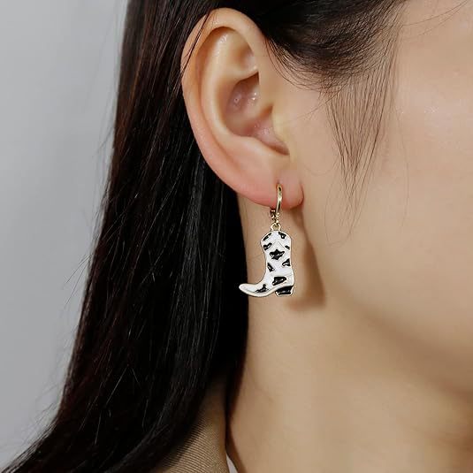 Wholesale Retro Western Cowboy Boots Hat Pendant Earrings Women' s Fashion Personality Earrings