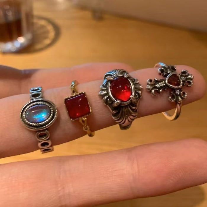 Wholesale Dressed Middle Aged Ring vintage Ring Opening Adjustable Devil's Eye